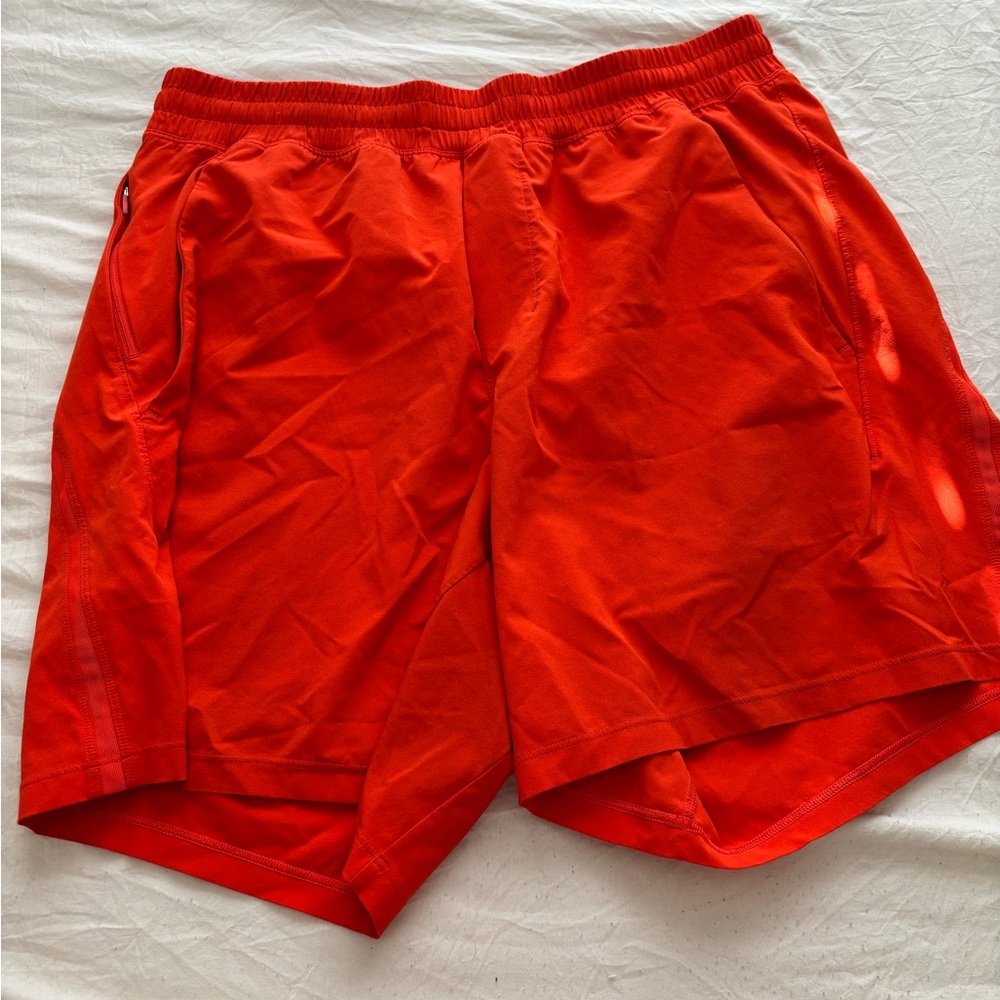 Men's Orange Athletic Shorts